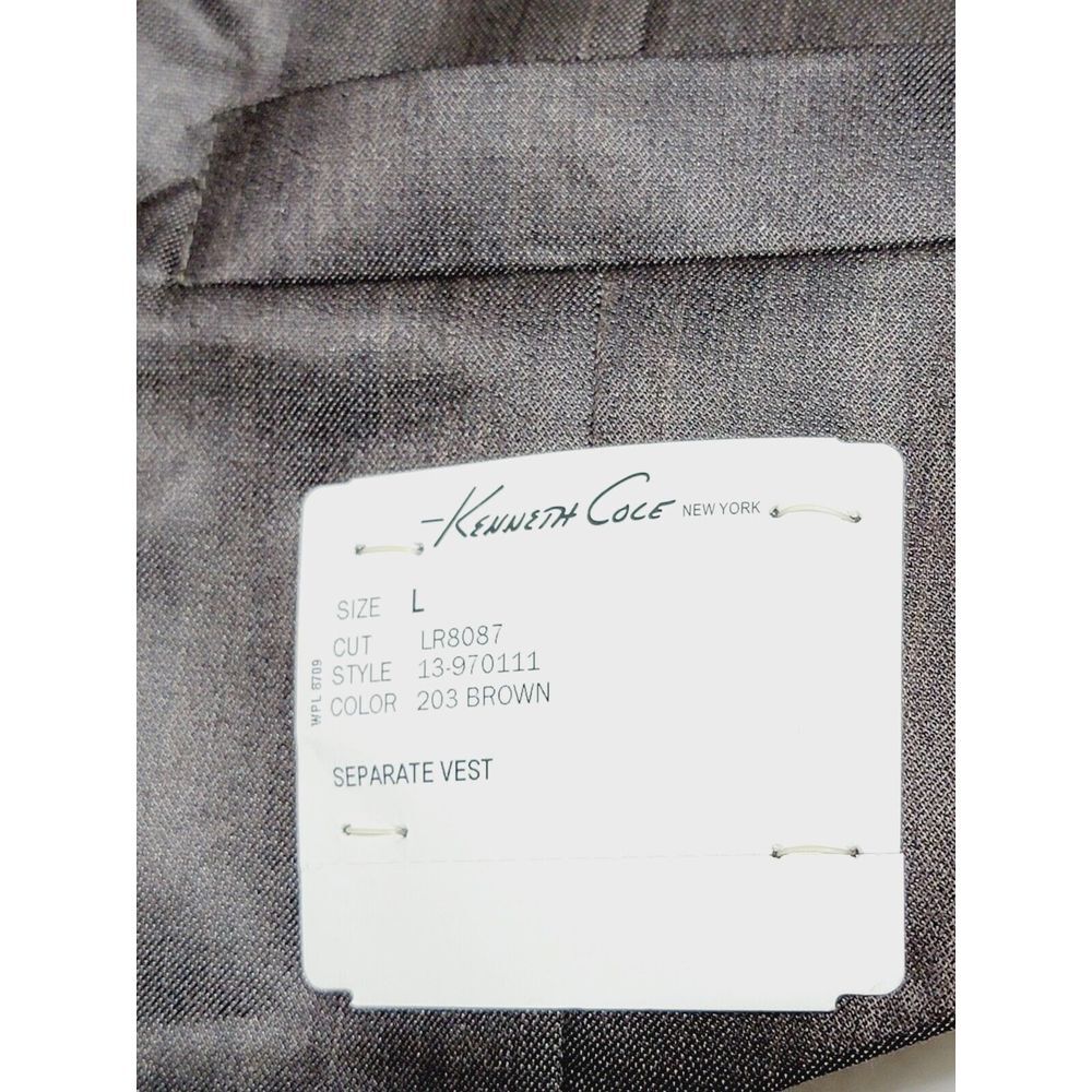 Kenneth Cole New York Vest Mens Large Med Brown Suit Business Formal Dress NWT - Picture 2 of 6